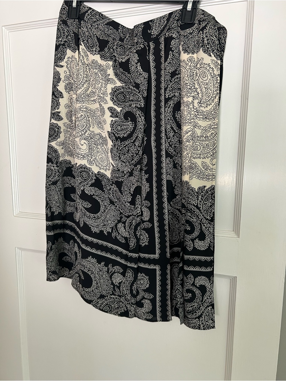 J. Crew Black and Cream Paisley wrap skirt, new with tags